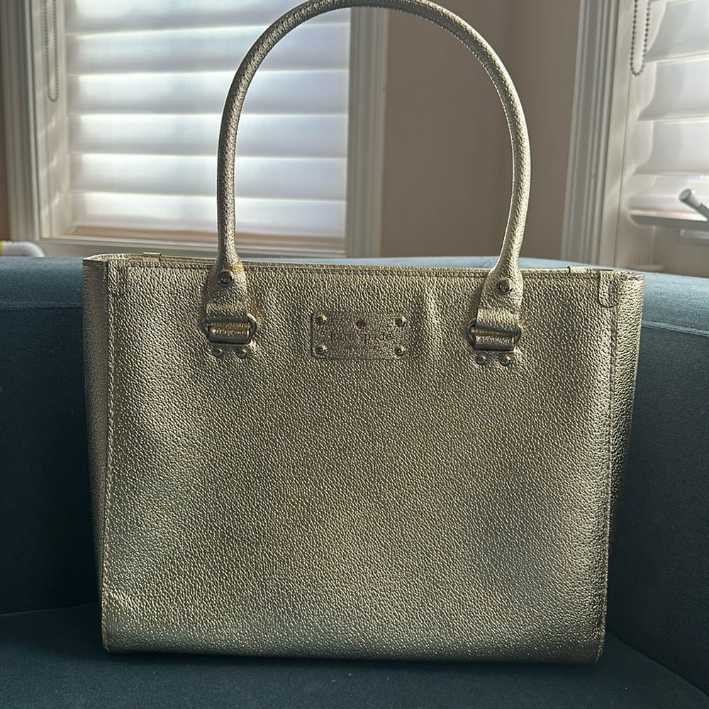 Kate Spade Gold Metallic Wellesley 'Quinn' Tote - New without Tags